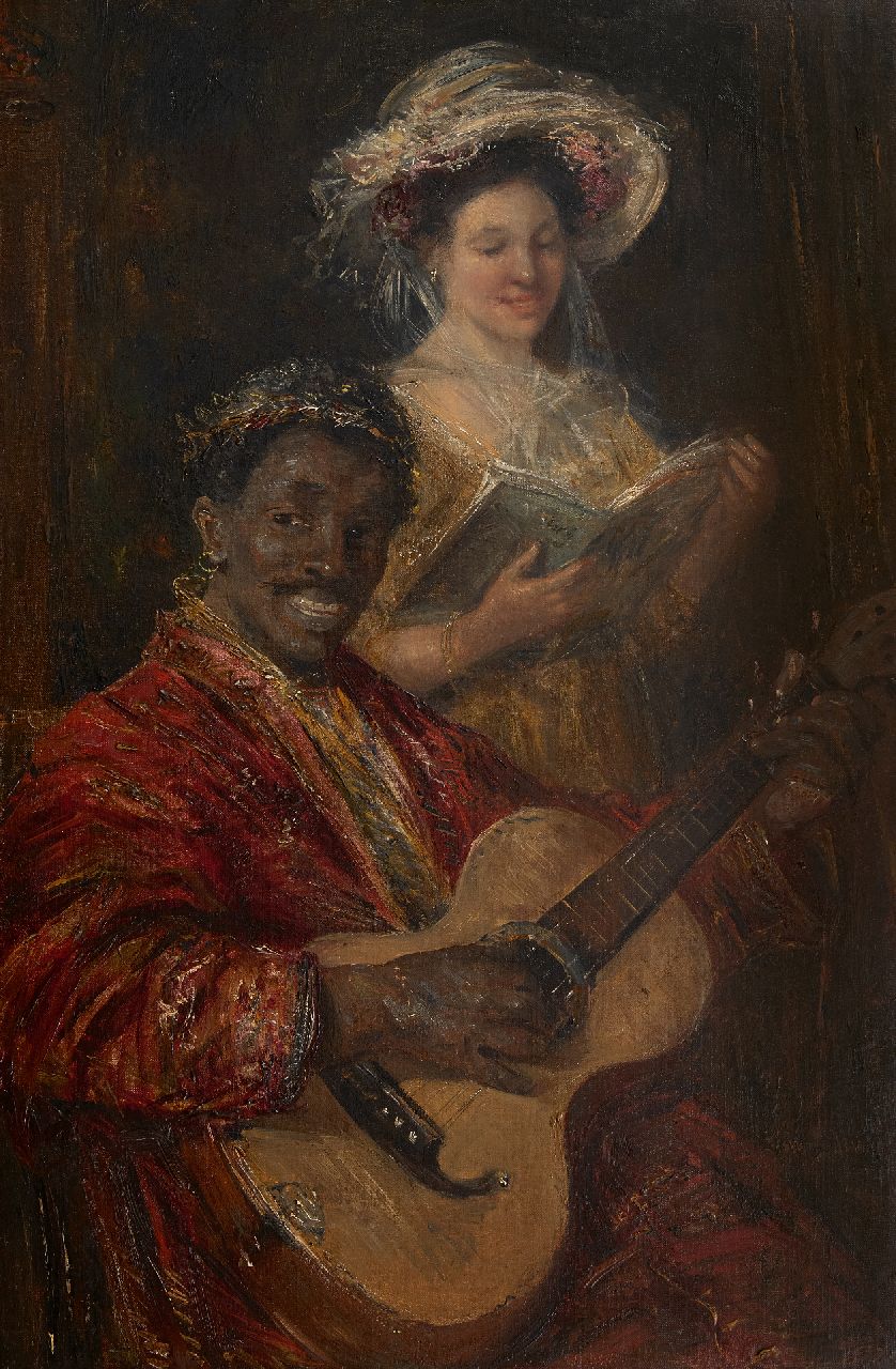 Maris S.W.  | Simon Willem Maris | Paintings offered for sale | Musical duo, oil on canvas 75.7 x 50.6 cm
