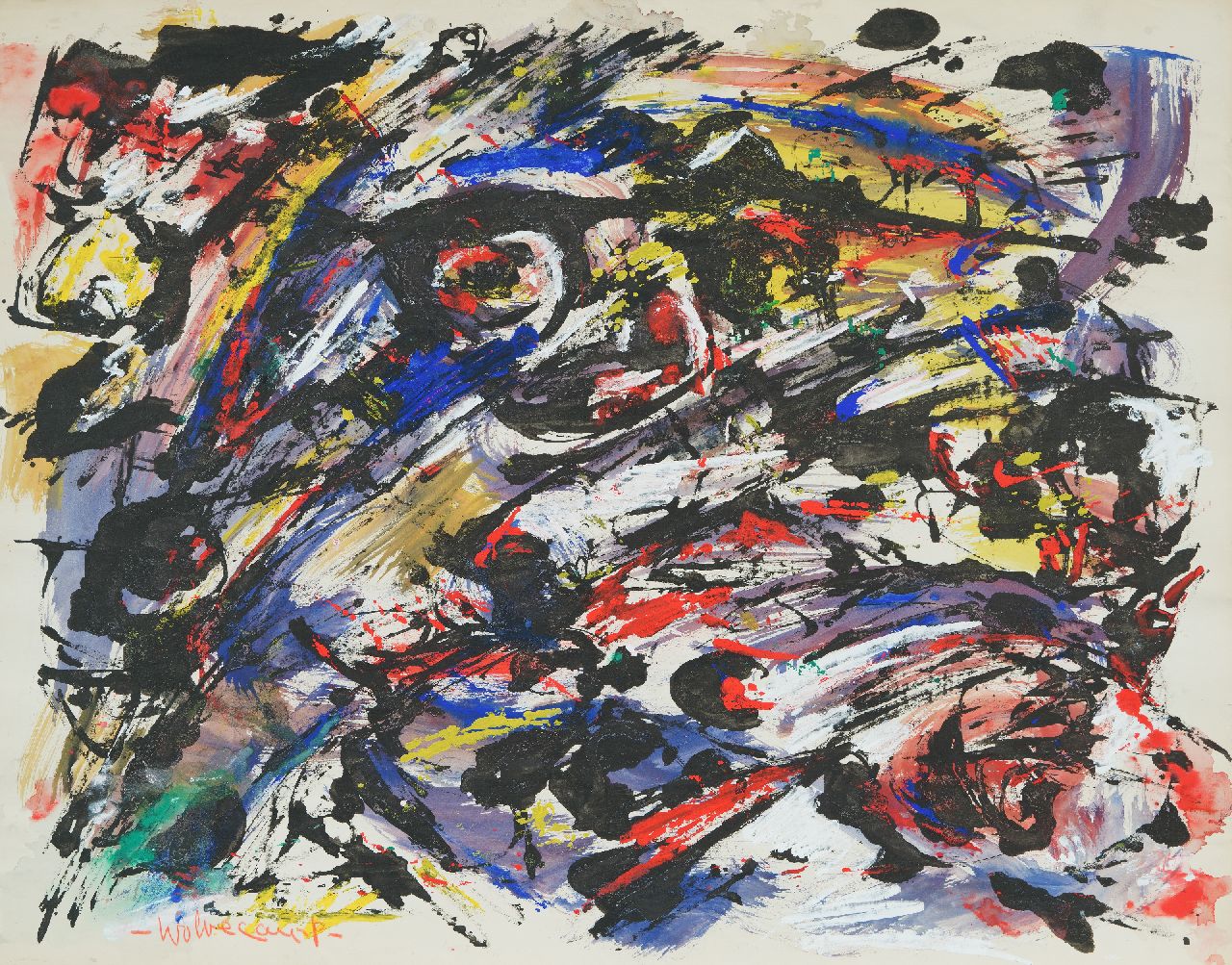 Wolvecamp Th.W.  | 'Theo' Wilhelm Wolvecamp | Watercolours and drawings offered for sale | Untitled, ink and gouache on paper 50.0 x 65.0 cm, signed l.l. and dated on the reverse 1994