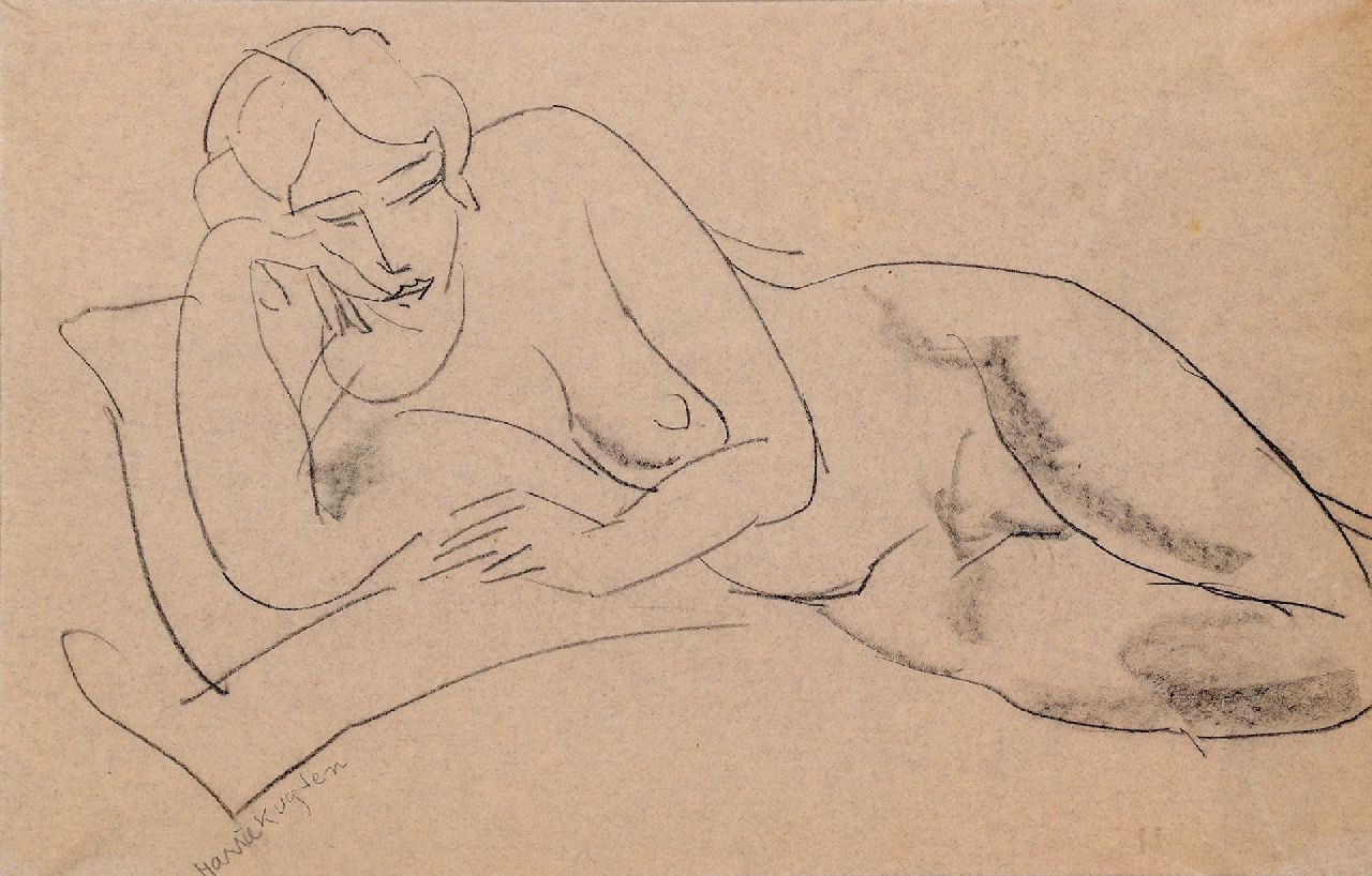 Kuijten H.J.  | Henricus Johannes 'Harrie' Kuijten, -, drawing on paper 56.0 x 36.0 cm, signed l.l.