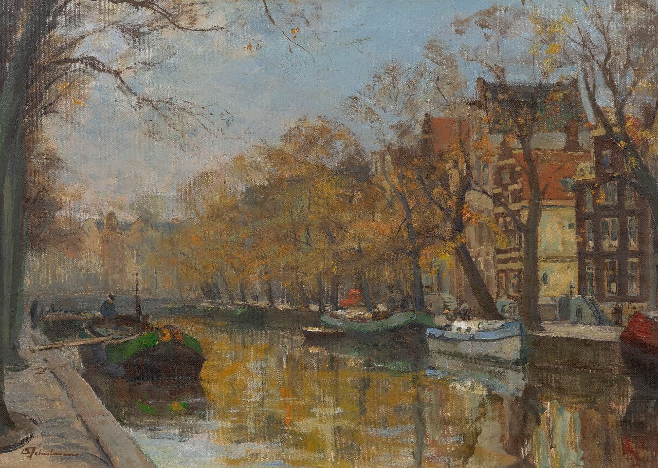 Schulman D.  | David Schulman | Paintings offered for sale | Autumn at the Herengracht, Amsterdam, oil on canvas 51.1 x 70.5 cm, signed l.l.