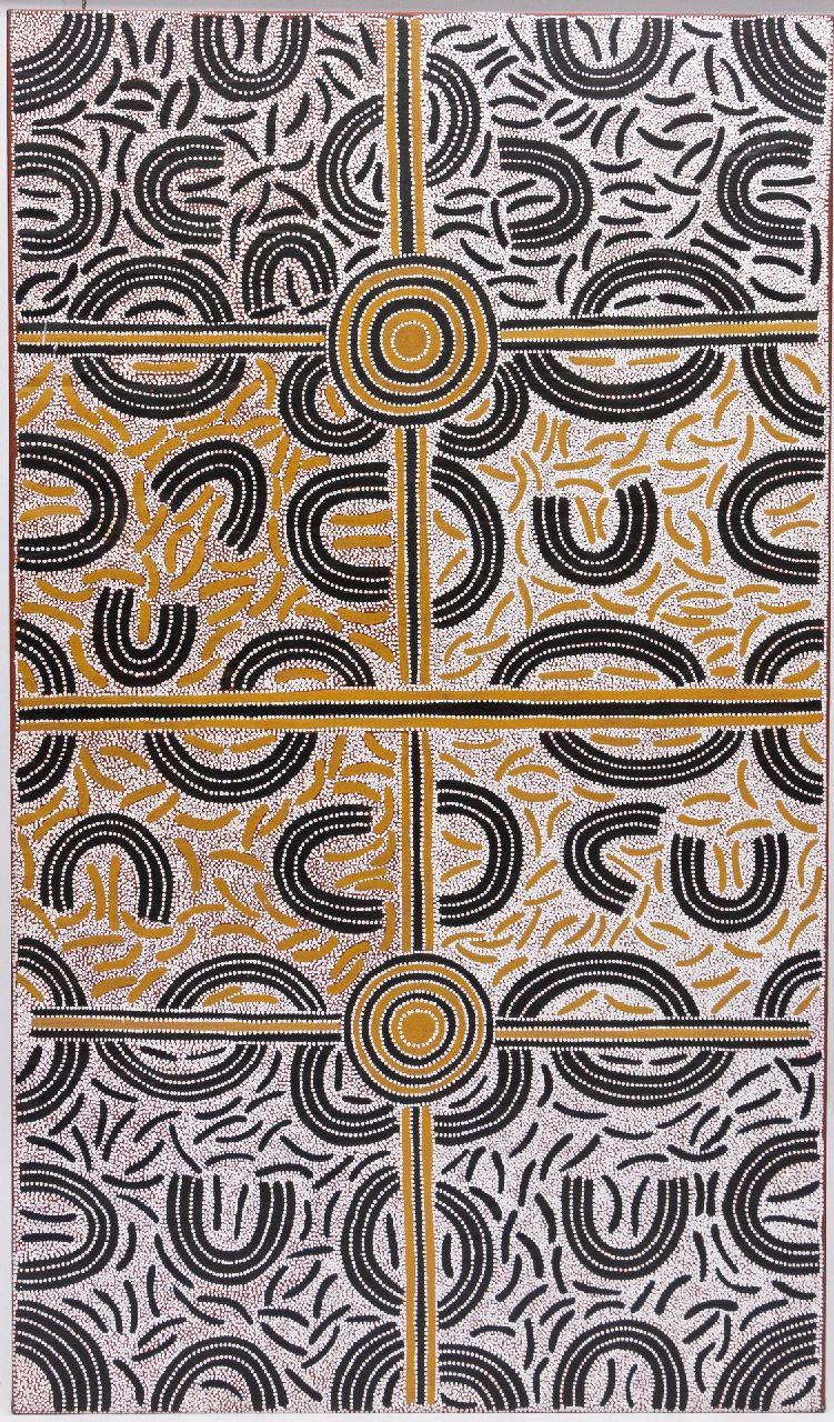 Mpetyane L.B.  | Lindsay Bird Mpetyane | Paintings offered for sale | Ahakeye (Bush Plum) Dreaming, acrylic on canvas 210.0 x 120.0 cm, apr 07