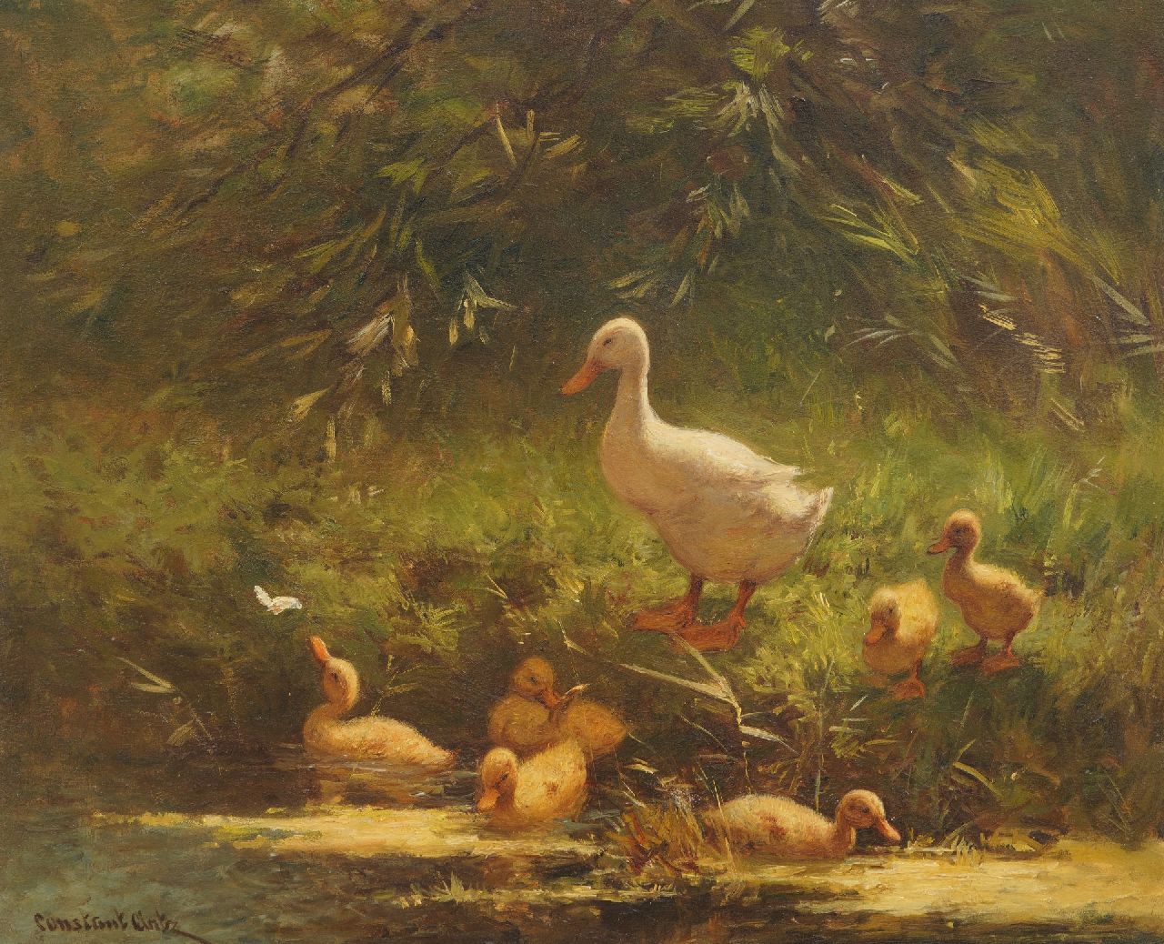 Artz C.D.L. | 'Constant' David Ludovic Artz | Paintings offered for sale | Learning to swim, oil on panel 40.1 x 50.0 cm, signed l.l. Artz C.D.L. | 'Constant' David Ludovic Artz | Paintings offered for sale | Learning to swim, oil on panel 40.1 x 50.0 cm, signed l.l.