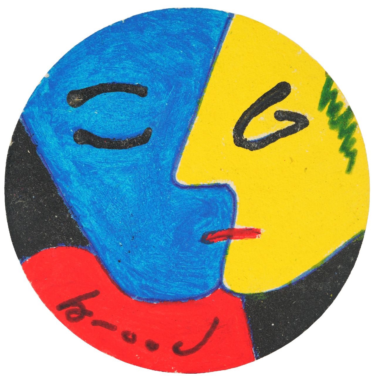 Brood H.  | Herman Brood |  offered for sale | Coaster, signed l.l.