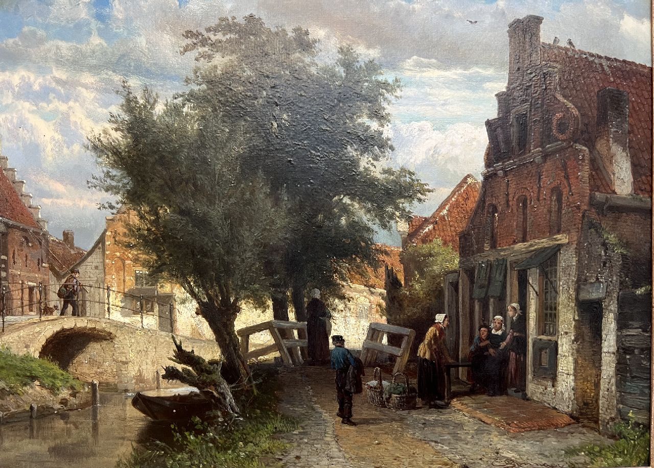 Springer C.  | Cornelis Springer | Paintings offered for sale | Summer view of Enkhuizen, oil on panel 31.0 x 40.8 cm, signed l.r. and dated 1873