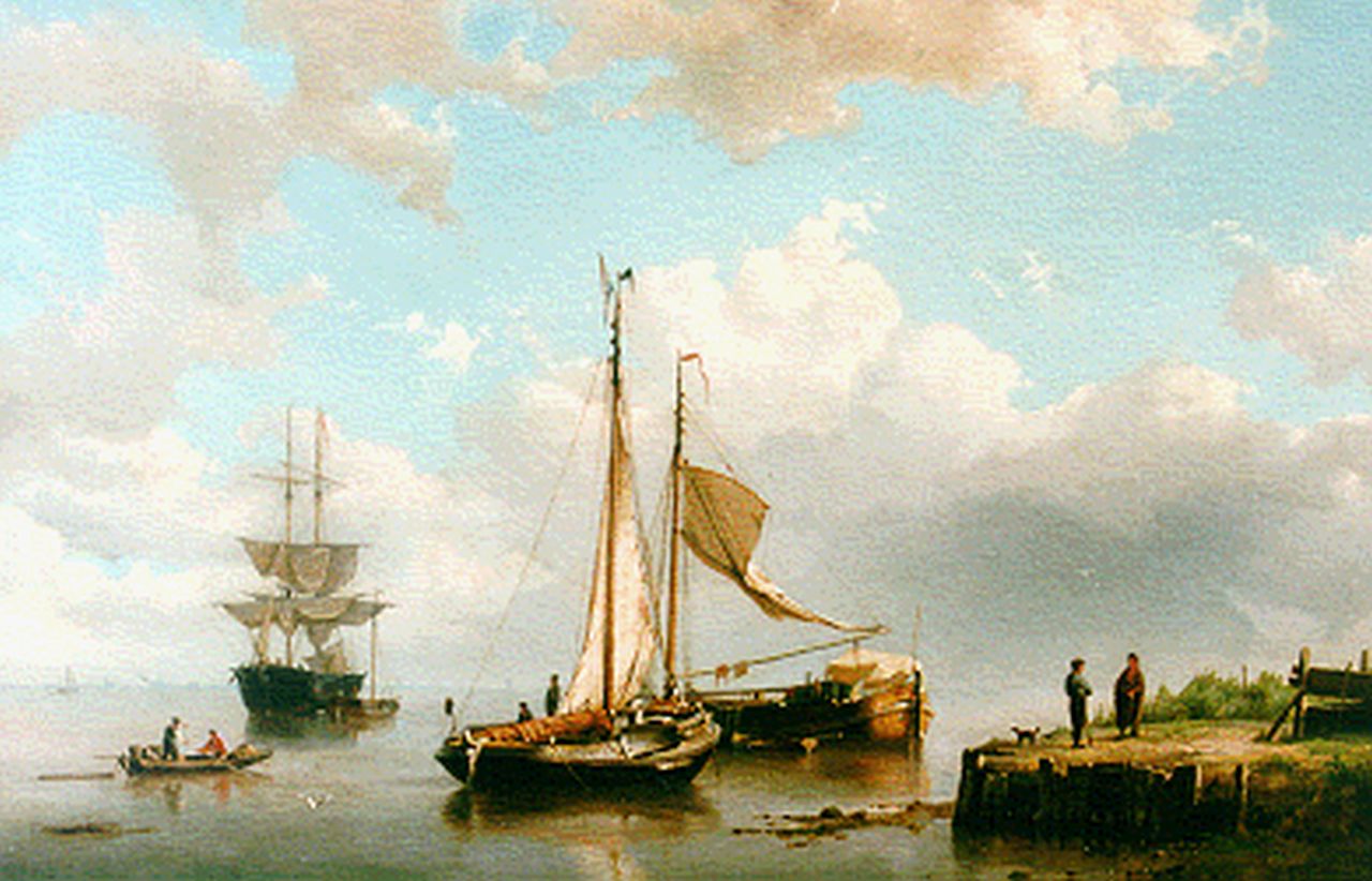 Dommelshuizen C.C.  | Cornelis Christiaan Dommelshuizen, Anchored shipping, oil on canvas 41.5 x 61.5 cm, signed l.r. and dated 1859