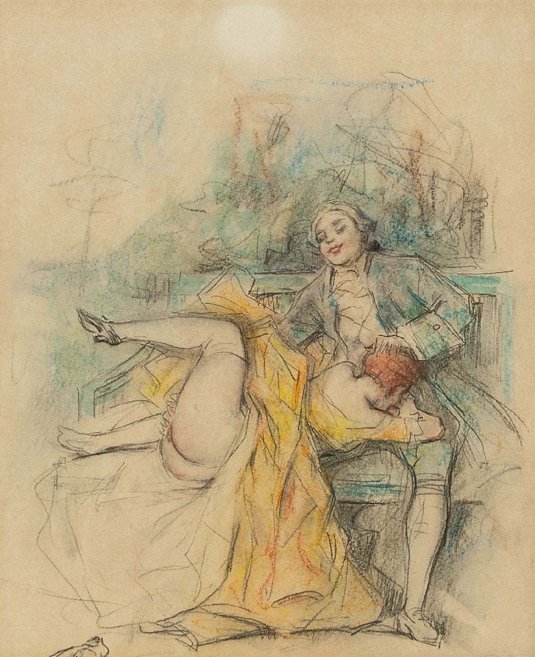 Poulton T.L. | Thomas Leycester 'Tom' Poulton, Société de secours mutuel / Mutual support, coloured pencil on paper 21.5 x 18.0 cm Poulton T.L. | Thomas Leycester 'Tom' Poulton, Société de secours mutuel / Mutual support, coloured pencil on paper 21.5 x 18.0 cm