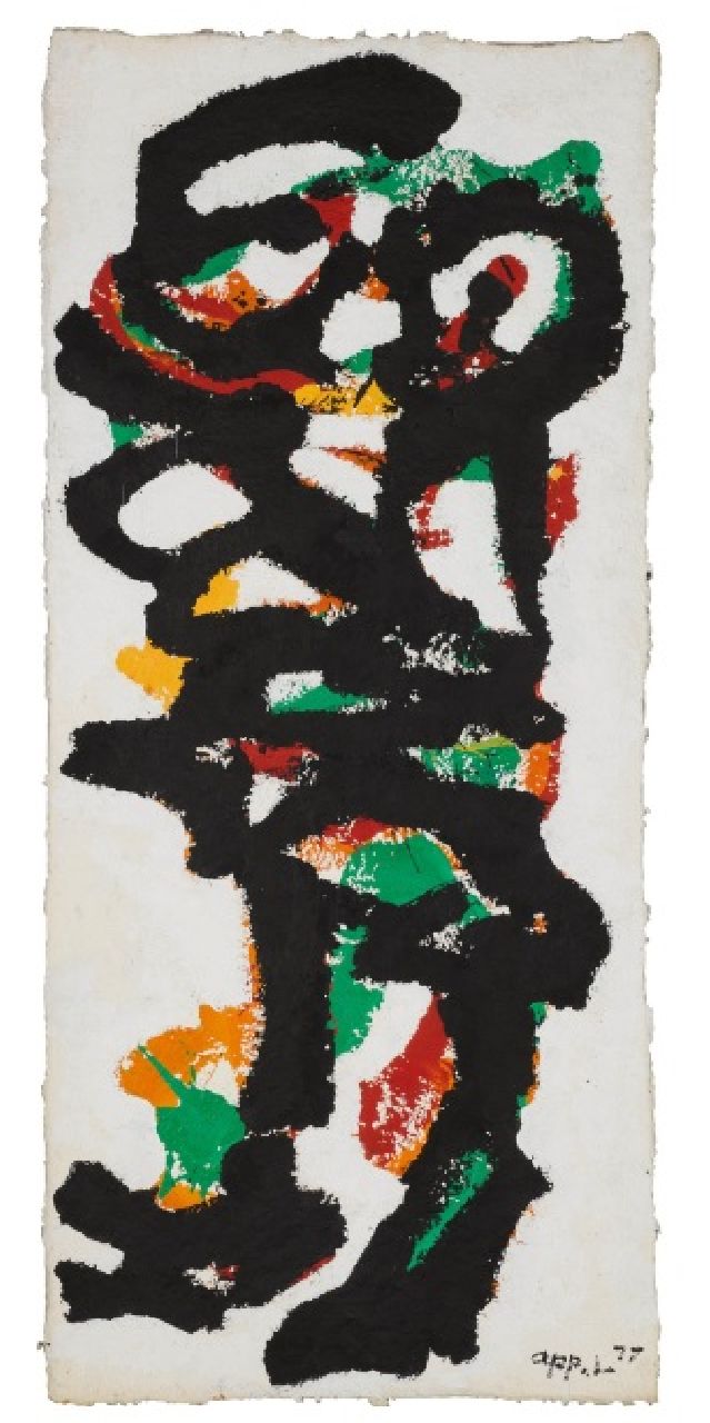 Appel C.K.  | Christiaan 'Karel' Appel | Paintings offered for sale | Drac, acrylic on paper 176.5 x 76.7 cm, signed l.r. and  '77