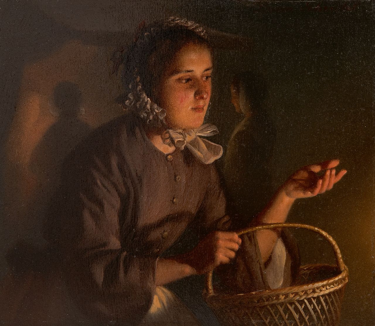 Schendel P. van | Petrus van Schendel | Paintings offered for sale | At the evening market, oil on panel 17.5 x 20.0 cm, signed u.r. and painted ca. 1862 Schendel P. van | Petrus van Schendel | Paintings offered for sale | At the evening market, oil on panel 17.5 x 20.0 cm, signed u.r. and painted ca. 1862