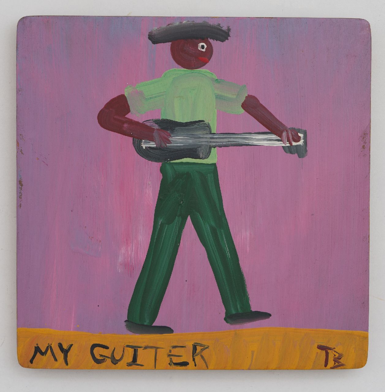 Brown T.  | Timothy 'Tim' Brown | Paintings offered for sale | My guiter (My guitar), oil on wood 40.6 x 40.7 cm, signed l.r. and on the reverse with monogram