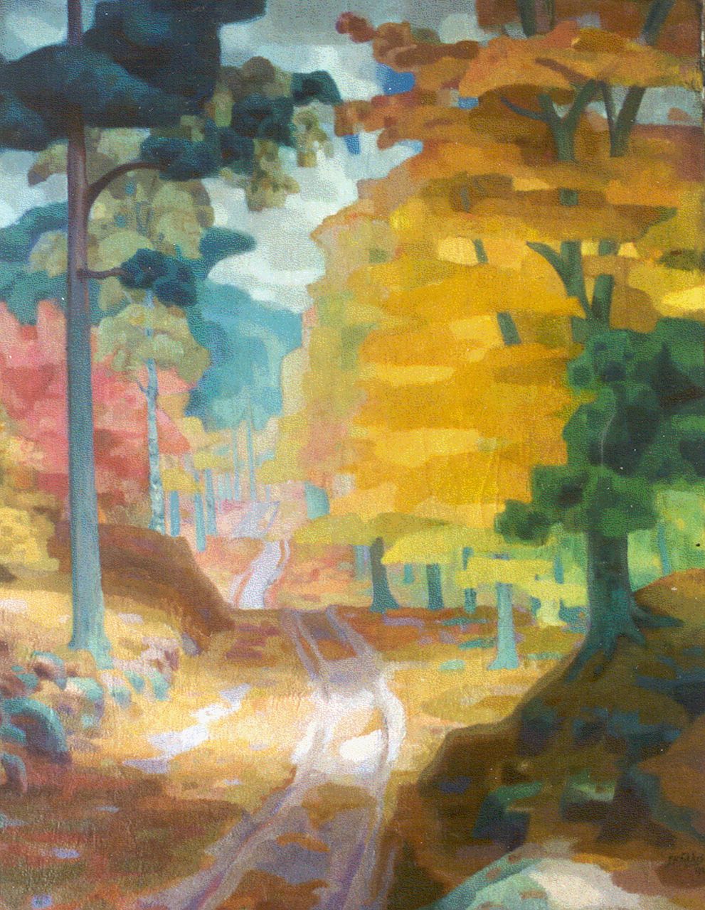 Fekkes J.H. | Johannes Hendricus 'Jan' Fekkes | Paintings offered for sale | A country lane, oil on canvas 120.3 x 94.8 cm, signed l.r. and dated 1920 Fekkes J.H. | Johannes Hendricus 'Jan' Fekkes | Paintings offered for sale | A country lane, oil on canvas 120.3 x 94.8 cm, signed l.r. and dated 1920