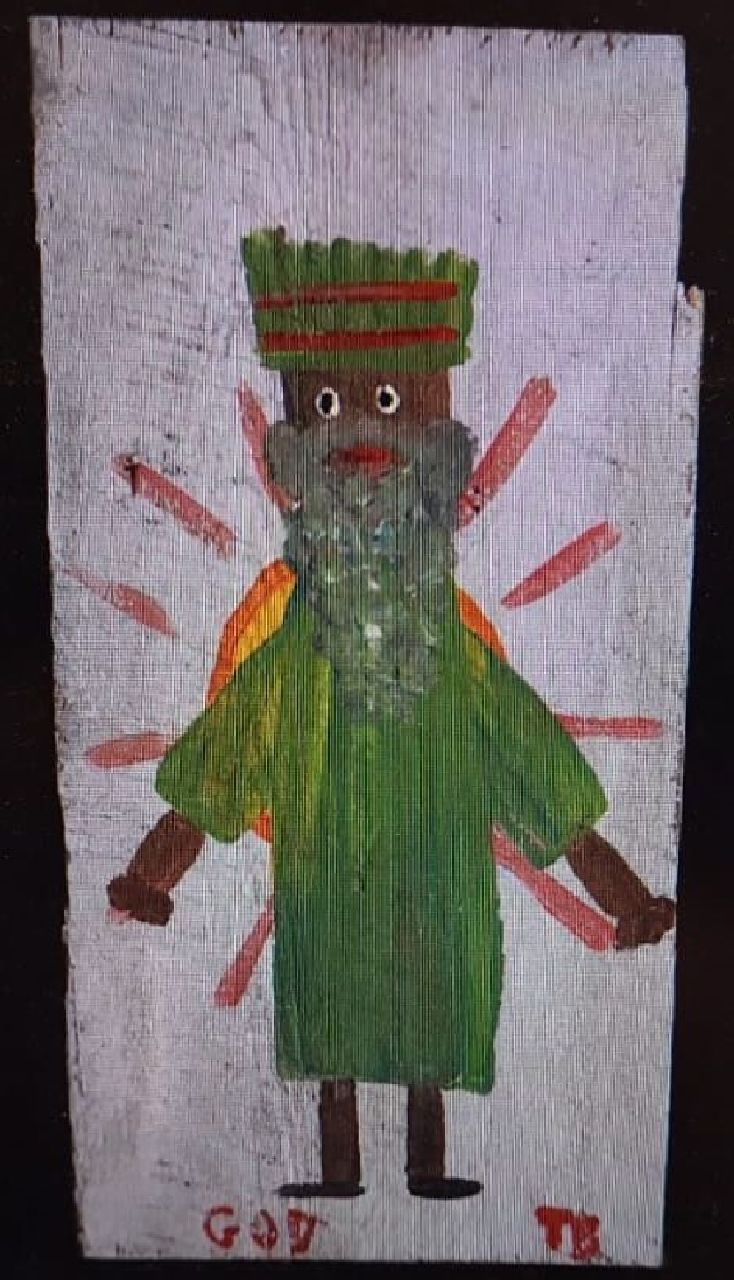 Brown T.  | Timothy 'Tim' Brown | Paintings offered for sale | God, oil on panel 40.0 x 22.0 cm, gesigneerd rechtsonder and jaren 70