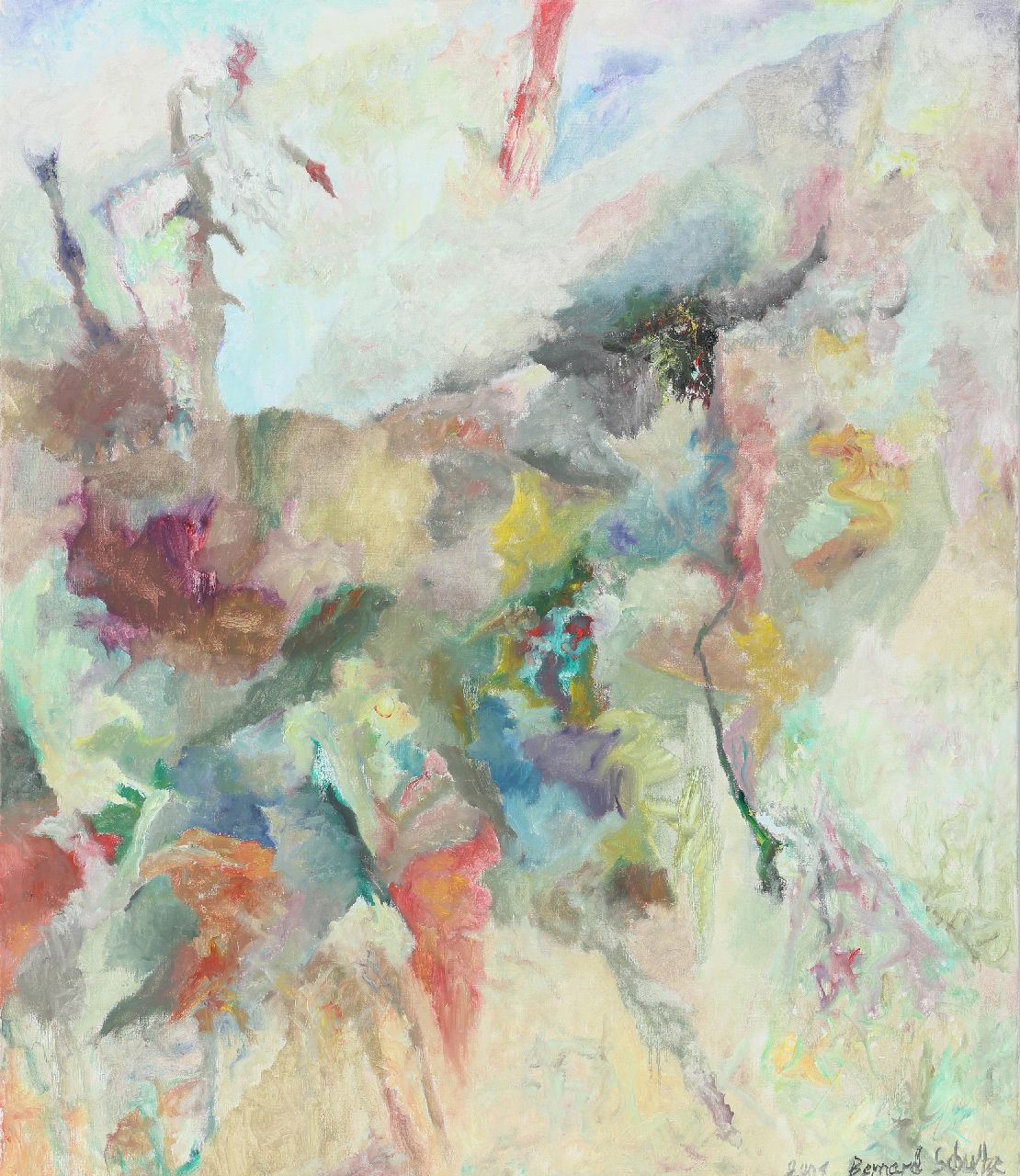 Schultze B.  | Bernard Schultze | Paintings offered for sale | Vorahnung (Premonition), oil on canvas 140.0 x 120.0 cm, signed l.r. and dated 2001