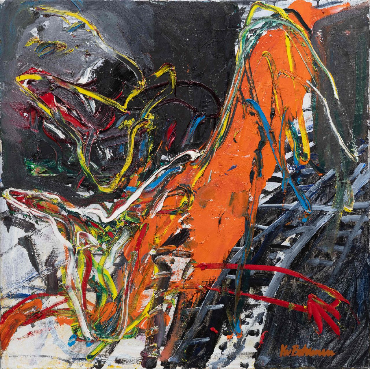 Bohemen C.B. van | Cornelis Bernardus 'Kees' van Bohemen | Paintings offered for sale | Untitled, oil on canvas 100.0 x 100.0 cm, signed l.r.