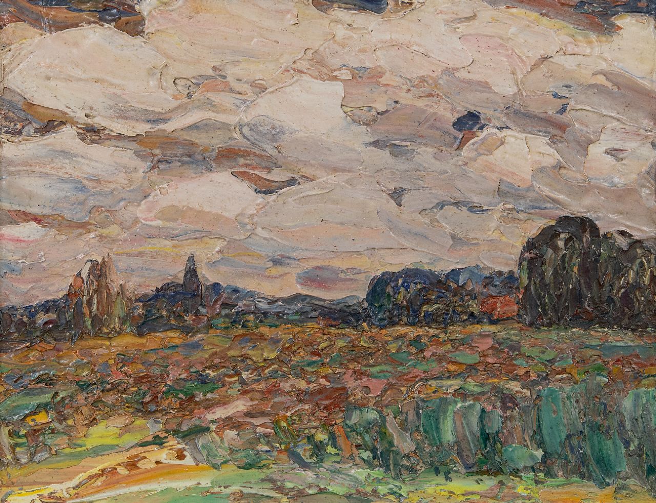 Gestel L. | Leendert 'Leo' Gestel | Paintings offered for sale | Landscape, Blaricum, oil on painter's board 20.9 x 27.1 cm, signed on the reverse and dated on the reverse '39 Gestel L. | Leendert 'Leo' Gestel | Paintings offered for sale | Landscape, Blaricum, oil on painter's board 20.9 x 27.1 cm, signed on the reverse and dated on the reverse '39