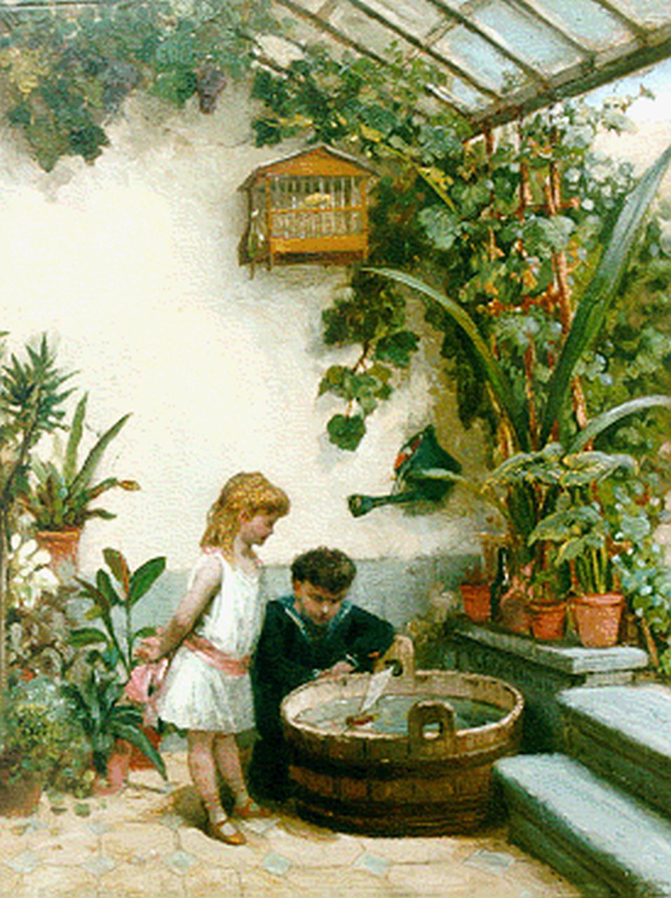 Eerelman O.  | Otto Eerelman, Children playing, oil on panel 40.0 x 30.6 cm, signed l.r.