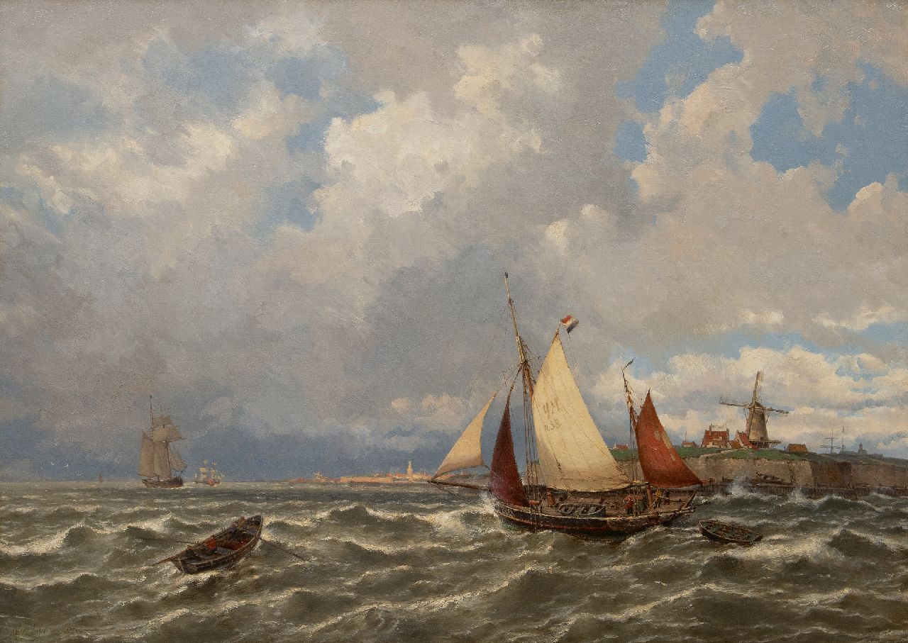 Koekkoek G.J.  | Gerardus Johannes 'Gerard' Koekkoek | Paintings offered for sale | Op de Schelde voor Vlissingen, oil on canvas 84.4 x 114.8 cm, signed l.l.