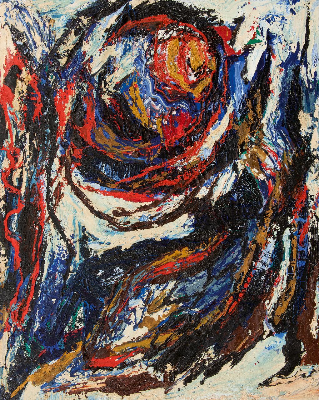 Hunziker F. | Frieda Hunziker | Paintings offered for sale | Vortex, oil on canvas 125.2 x 100.4 cm, signed on stretcher (twice) and executed 1963 Hunziker F. | Frieda Hunziker | Paintings offered for sale | Vortex, oil on canvas 125.2 x 100.4 cm, signed on stretcher (twice) and executed 1963
