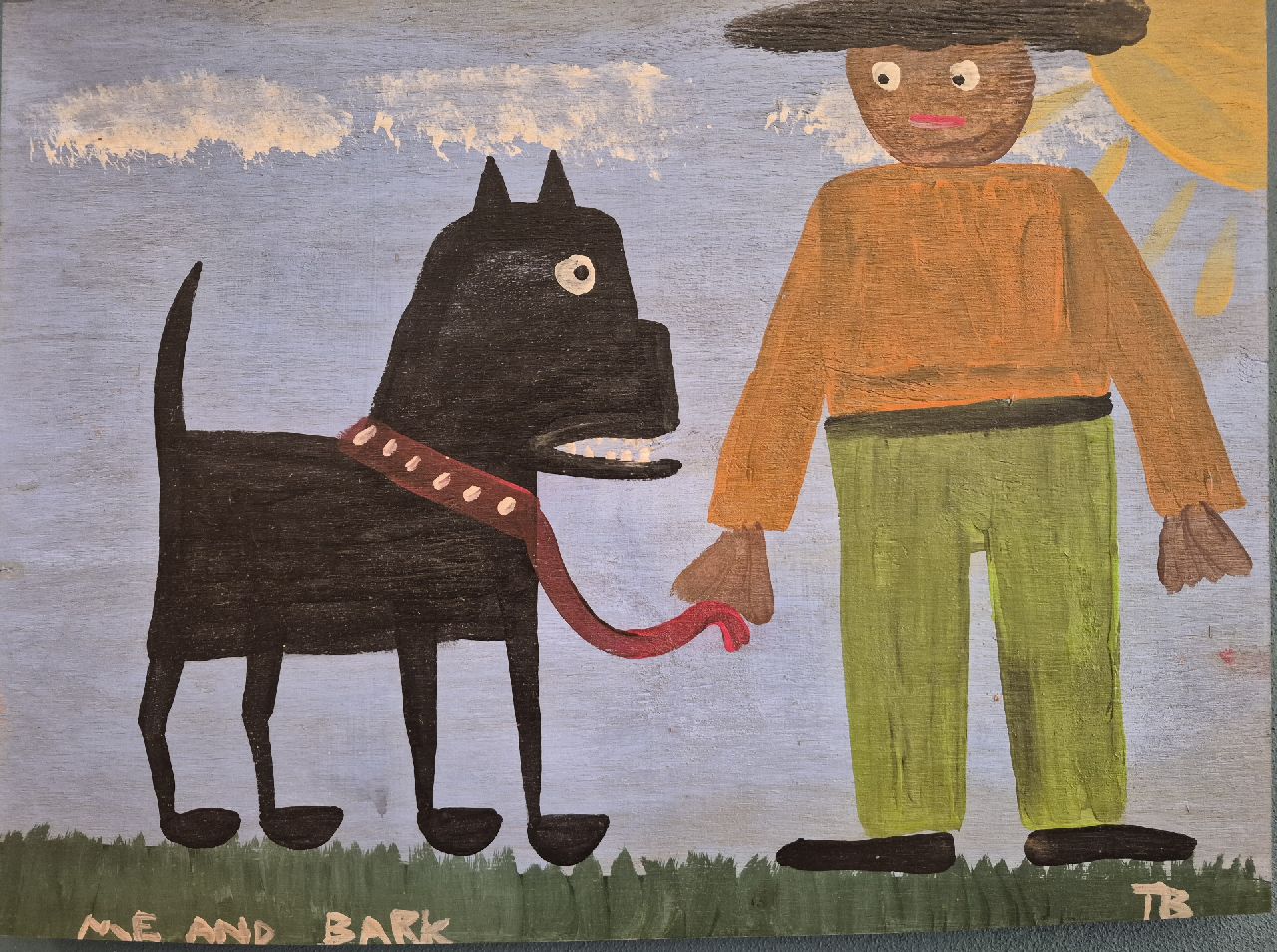 Brown T. | Timothy 'Tim' Brown | Paintings offered for sale | Me and bark, oil on panel 34.3 x 45.5 cm, signed l.u. Brown T. | Timothy 'Tim' Brown | Paintings offered for sale | Me and bark, oil on panel 34.3 x 45.5 cm, signed l.u.