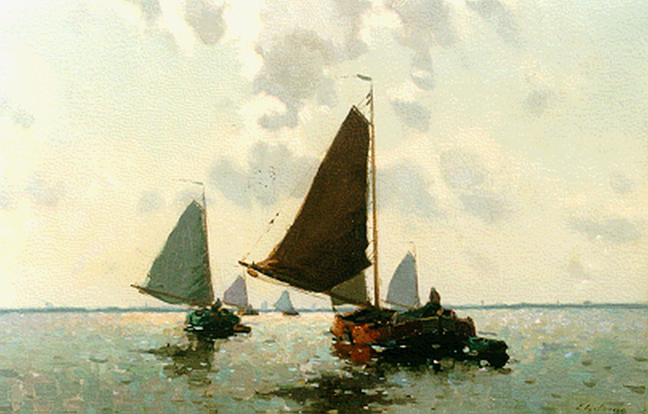 Ydema E.  | Egnatius Ydema, Shipping in a calm, oil on canvas 40.4 x 60.3 cm, signed l.r.