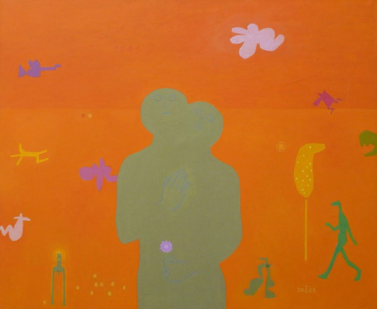 Roëde J. | Jan Roëde | Paintings offered for sale | Couple, oil on canvas 114.0 x 146.0 cm, signed l.r. and dated 1983 Roëde J. | Jan Roëde | Paintings offered for sale | Couple, oil on canvas 114.0 x 146.0 cm, signed l.r. and dated 1983