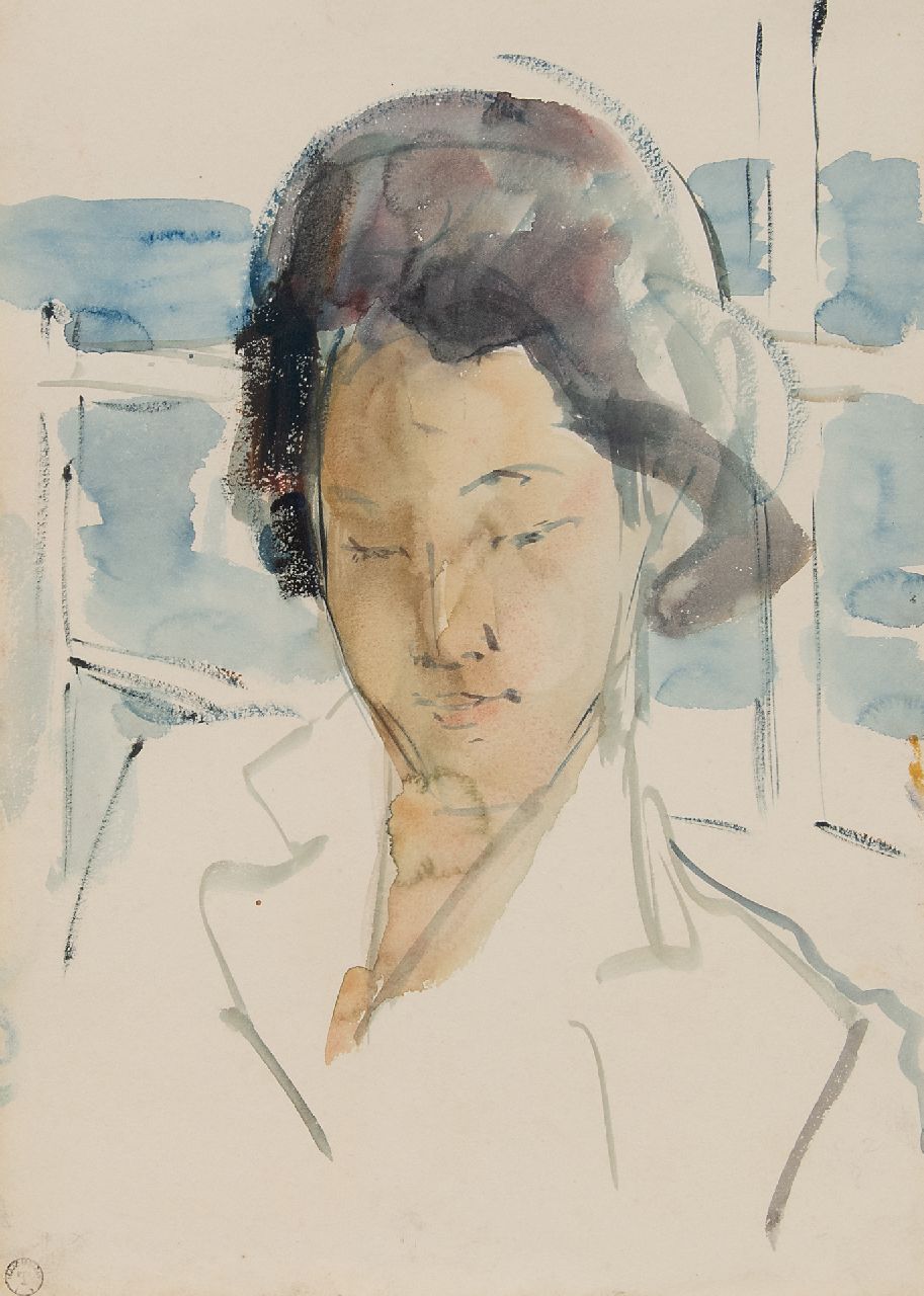 Israels I.L. | 'Isaac' Lazarus Israels | Watercolours and drawings offered for sale | On the way to the Indies, crayon and watercolour on paper 35.5 x 25.5 cm, gesigneerd met atelierstempel linksonder Israels I.L. | 'Isaac' Lazarus Israels | Watercolours and drawings offered for sale | On the way to the Indies, crayon and watercolour on paper 35.5 x 25.5 cm, gesigneerd met atelierstempel linksonder
