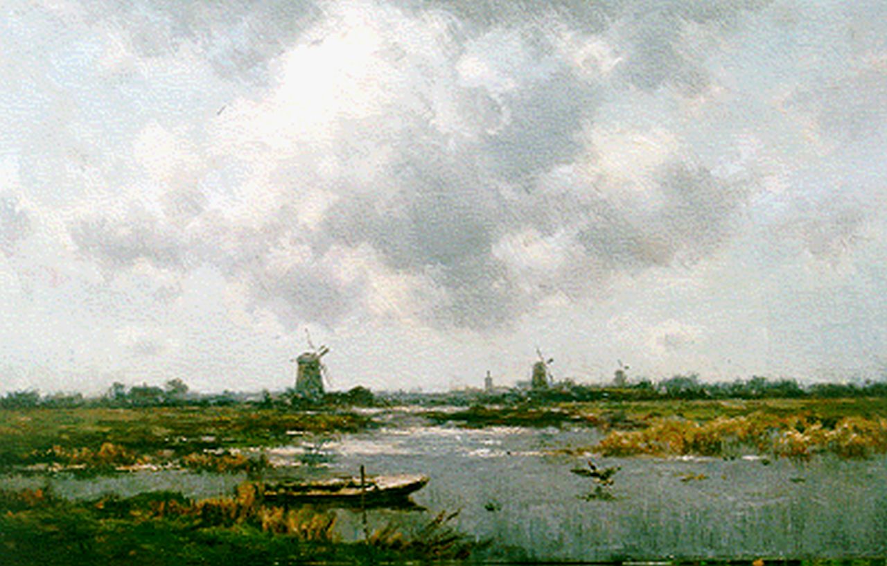 Rip W.C.  | 'Willem' Cornelis Rip, An extensive river landscape, oil on canvas 75.1 x 120.0 cm, signed l.l.