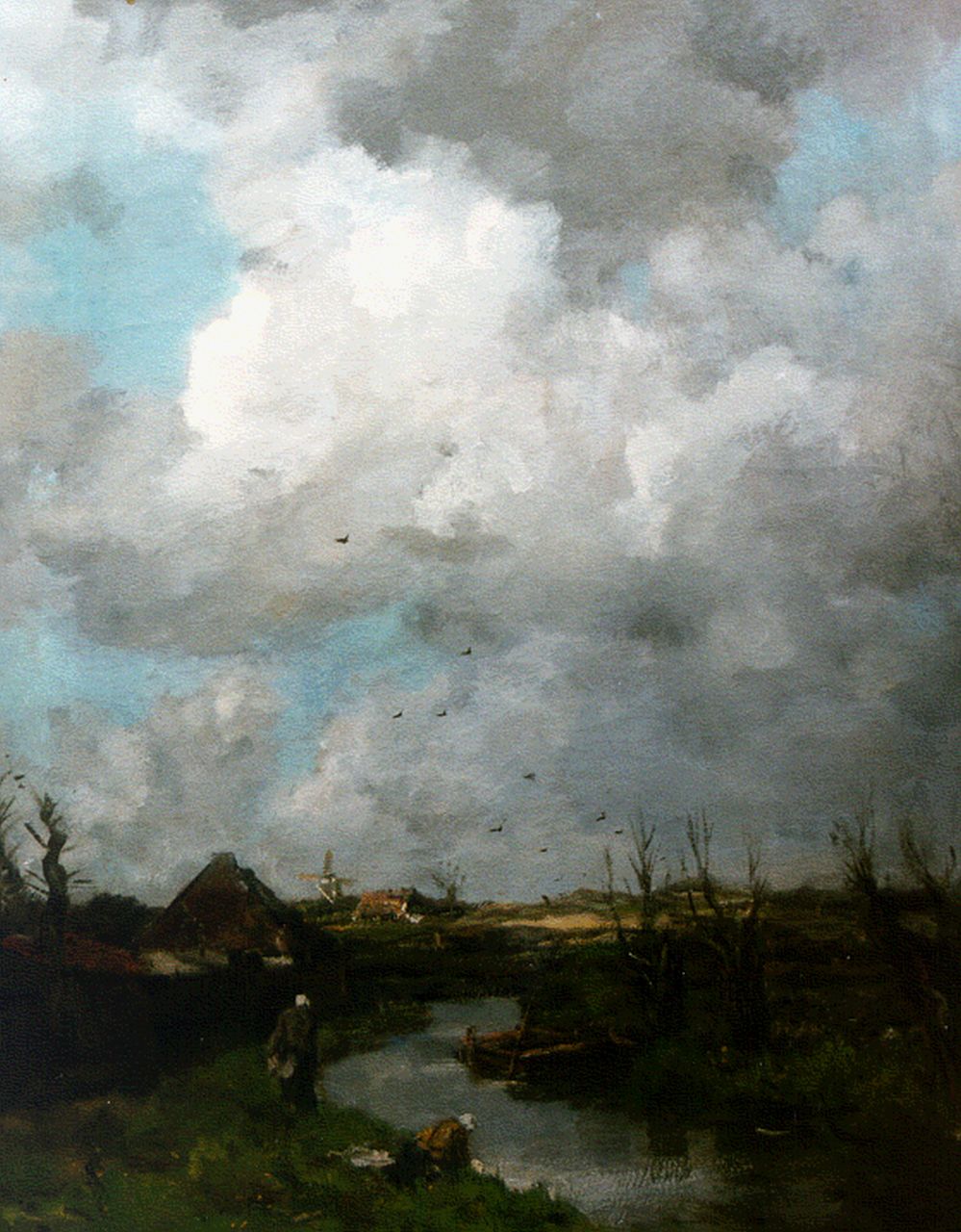 Maris J.H.  | Jacobus Hendricus 'Jacob' Maris, Washerwomen at work, oil on canvas 99.2 x 80.4 cm, signed l.l.