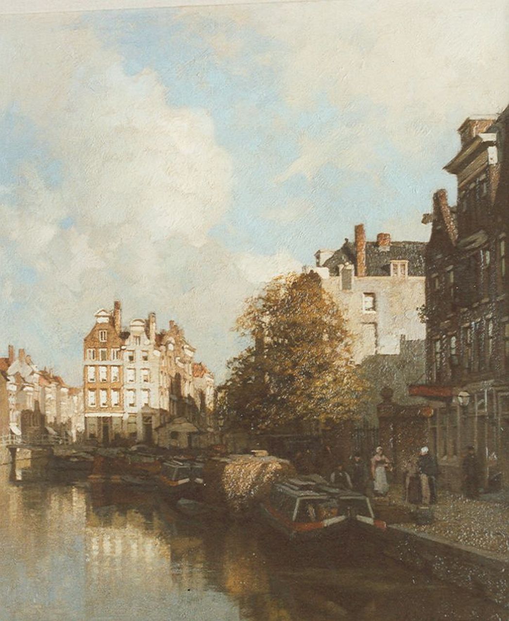 Klinkenberg J.C.K.  | Johannes Christiaan Karel Klinkenberg, View of the Delftsevaart, with the Raambrug beyond, Rotterdam, oil on canvas 47.0 x 39.4 cm, signed l.r.