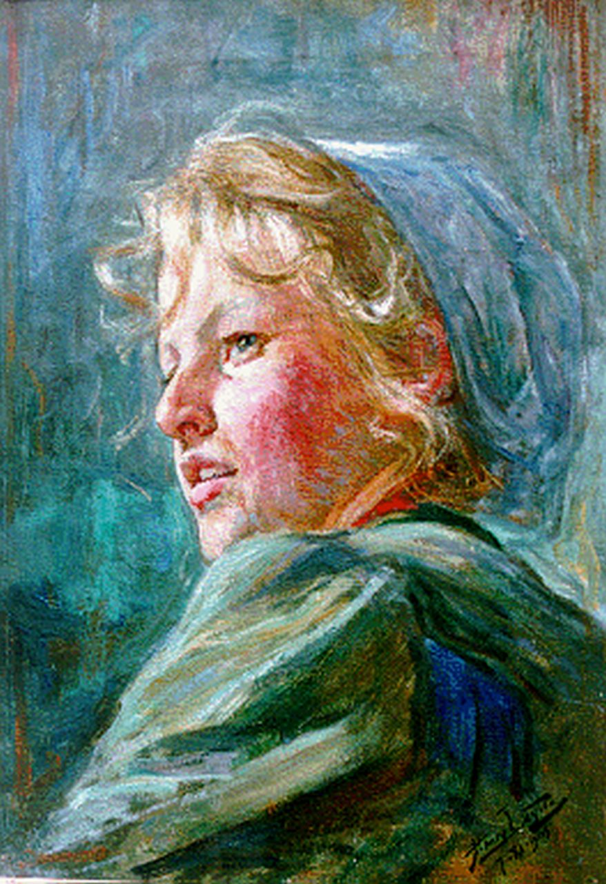 Luyten J.H.  | Jean Henry 'Hendrik' Luyten, A girl, oil on canvas 51.3 x 36.3 cm, signed l.r. and executed on 7-XI-1905