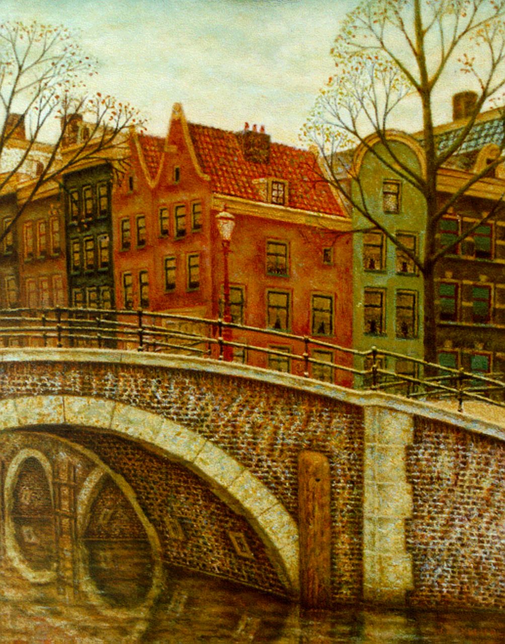 Meijer S.  | Salomon 'Sal' Meijer, A canal, Amsterdam, oil on canvas 39.0 x 31.7 cm, signed l.r.