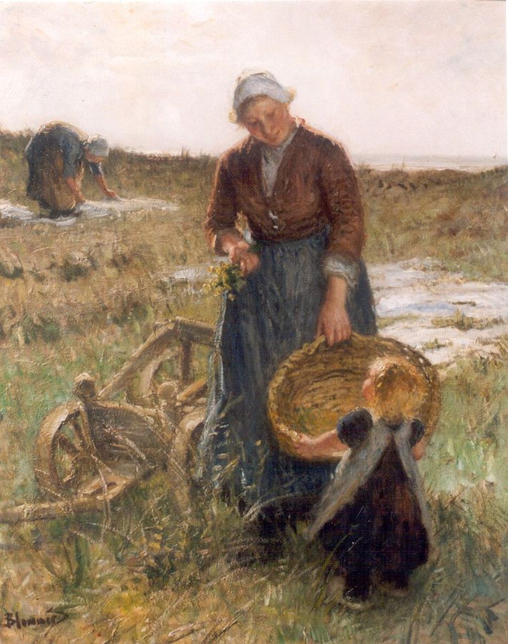 Blommers B.J.  | Bernardus Johannes 'Bernard' Blommers, Mother's little helper, oil on canvas 100.0 x 121.0 cm, signed l.l.