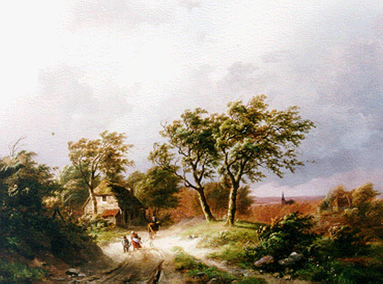 Klombeck J.B.  | Johann Bernard Klombeck, Upcoming storm, oil on panel 38.7 x 53.2 cm, signed l.r.