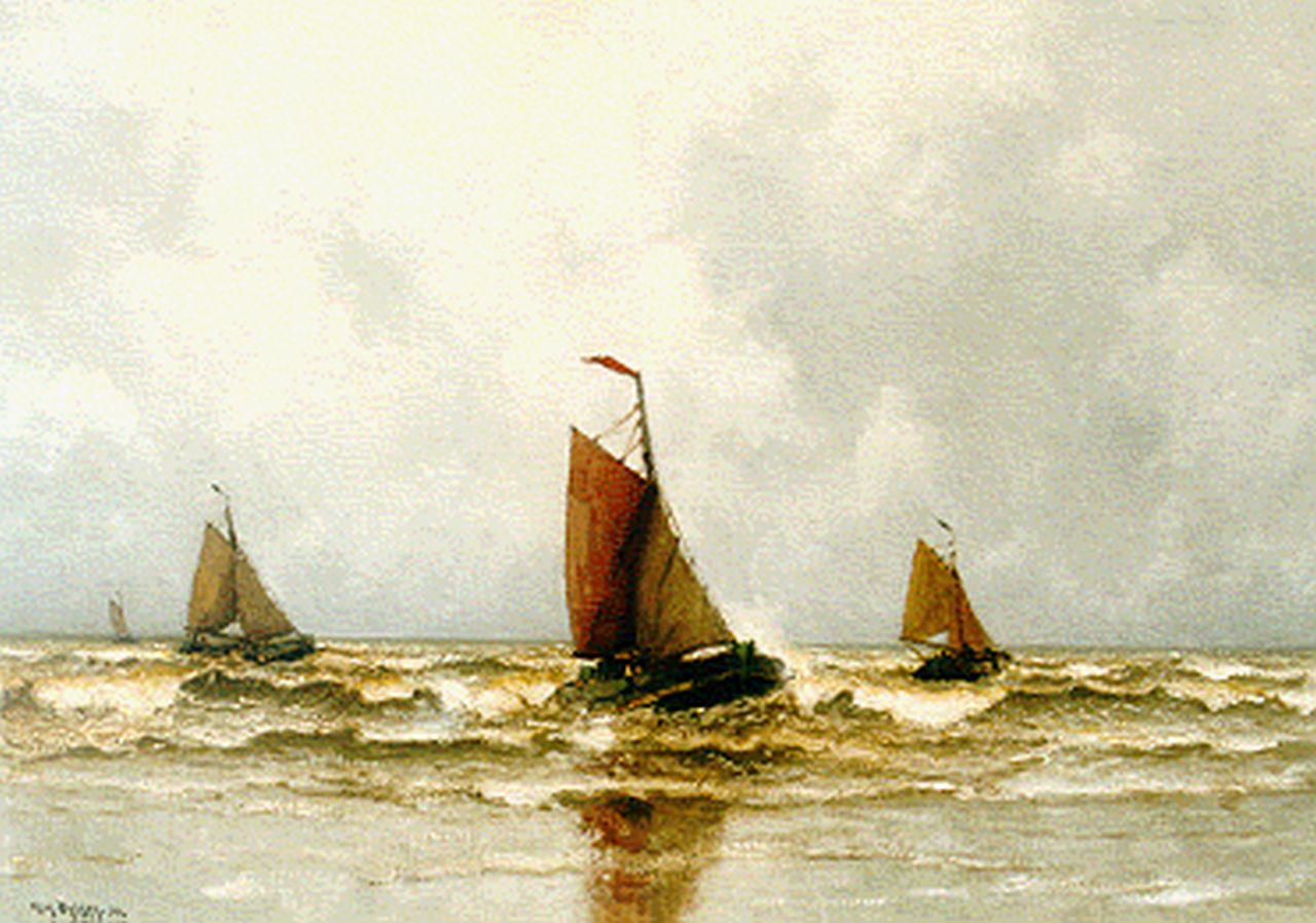 Dekker H.N.  | Henricus Nicolaas 'Henk' Dekker, Shipping in the surf, oil on canvas 50.0 x 70.0 cm, signed l.l. and dated '34