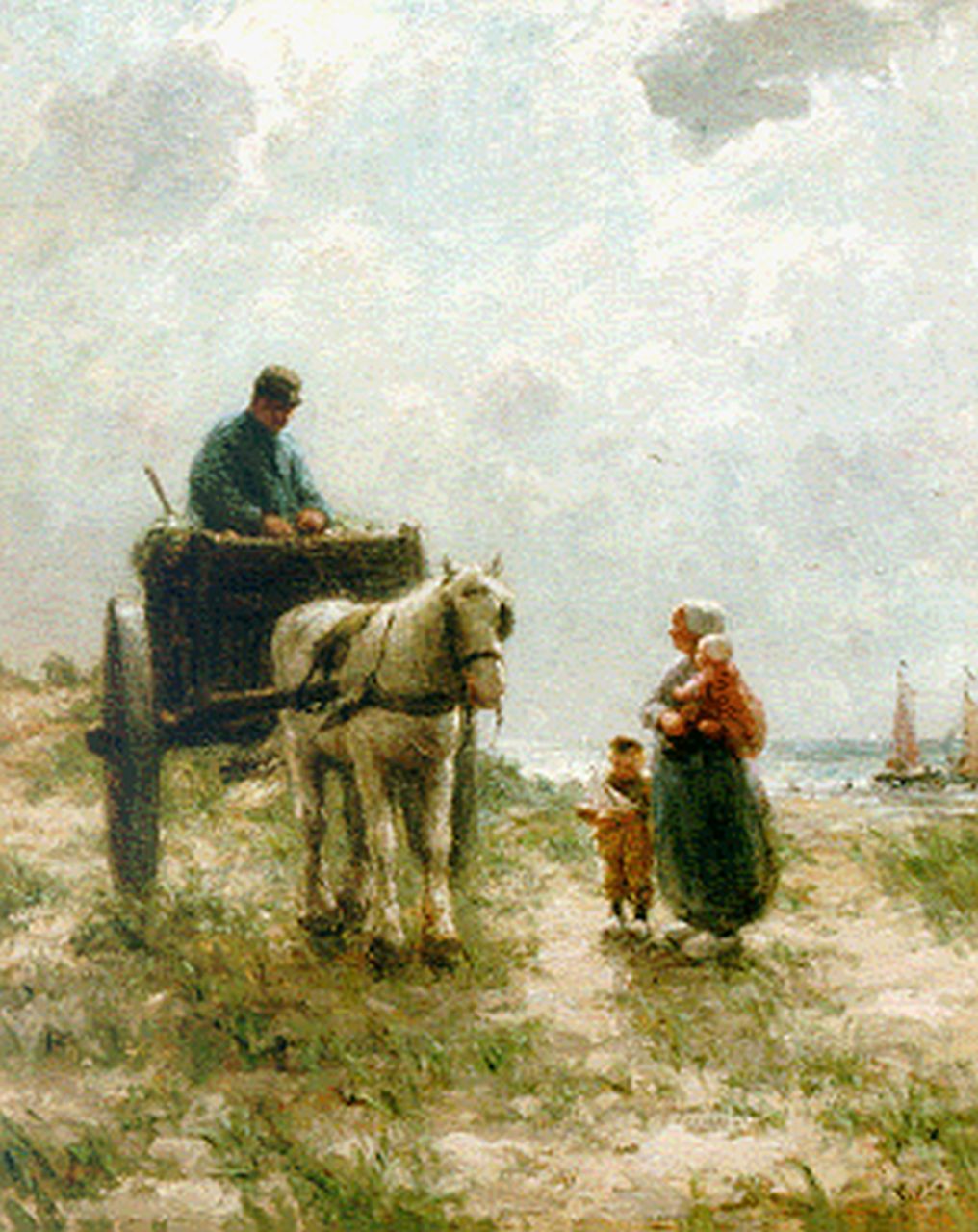 Pieters E.  | Evert Pieters, A family in the dunes, oil on canvas 108.5 x 88.5 cm, signed l.r.