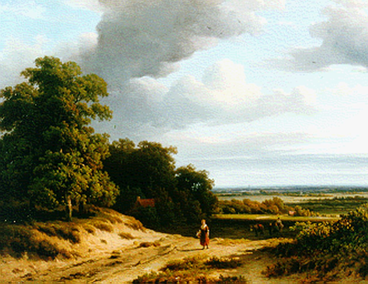 Roth G.A.  | George Andries Roth, A landscape near Arnhem, oil on panel 30.9 x 39.5 cm, signed l.r.