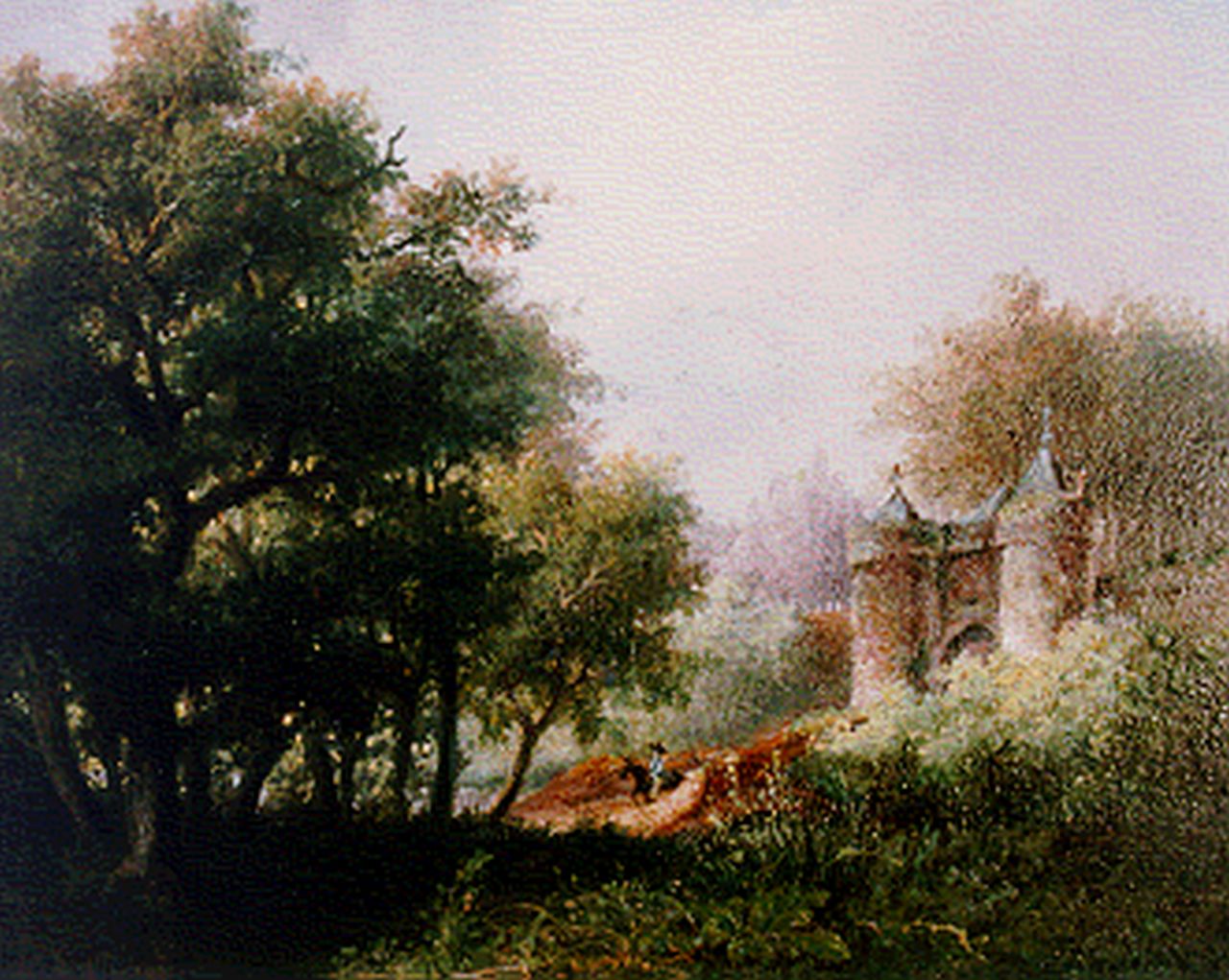 Phaff C.H.  | Carel Hendrik Phaff, Castle 'Doornenburg', oil on panel 18.8 x 23.5 cm, signed l.l.