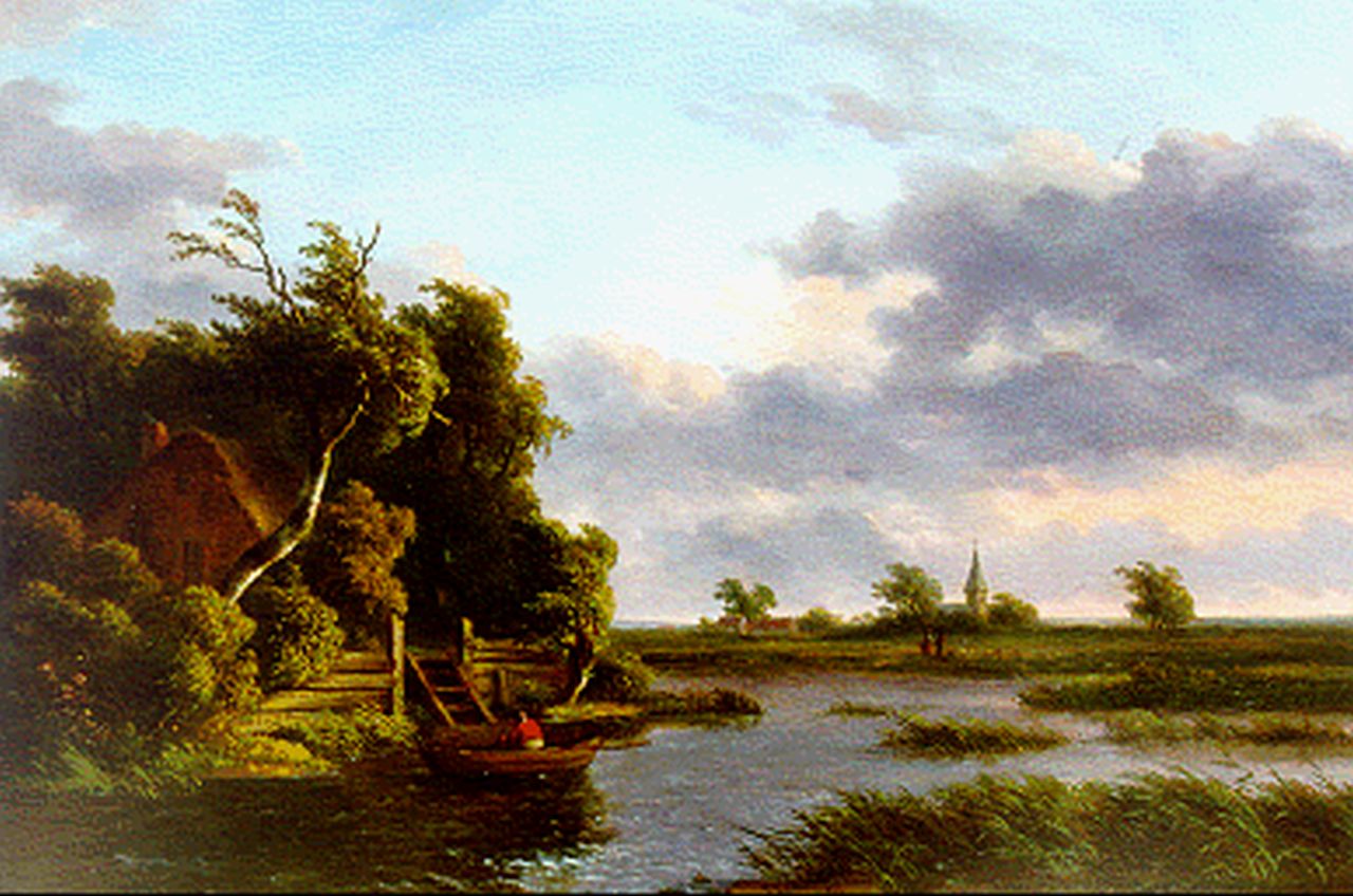 Coene J.B.  | Jean-Baptiste Coene, Polder landscape, oil on panel 31.0 x 46.5 cm, signed l.c. and dated 1831