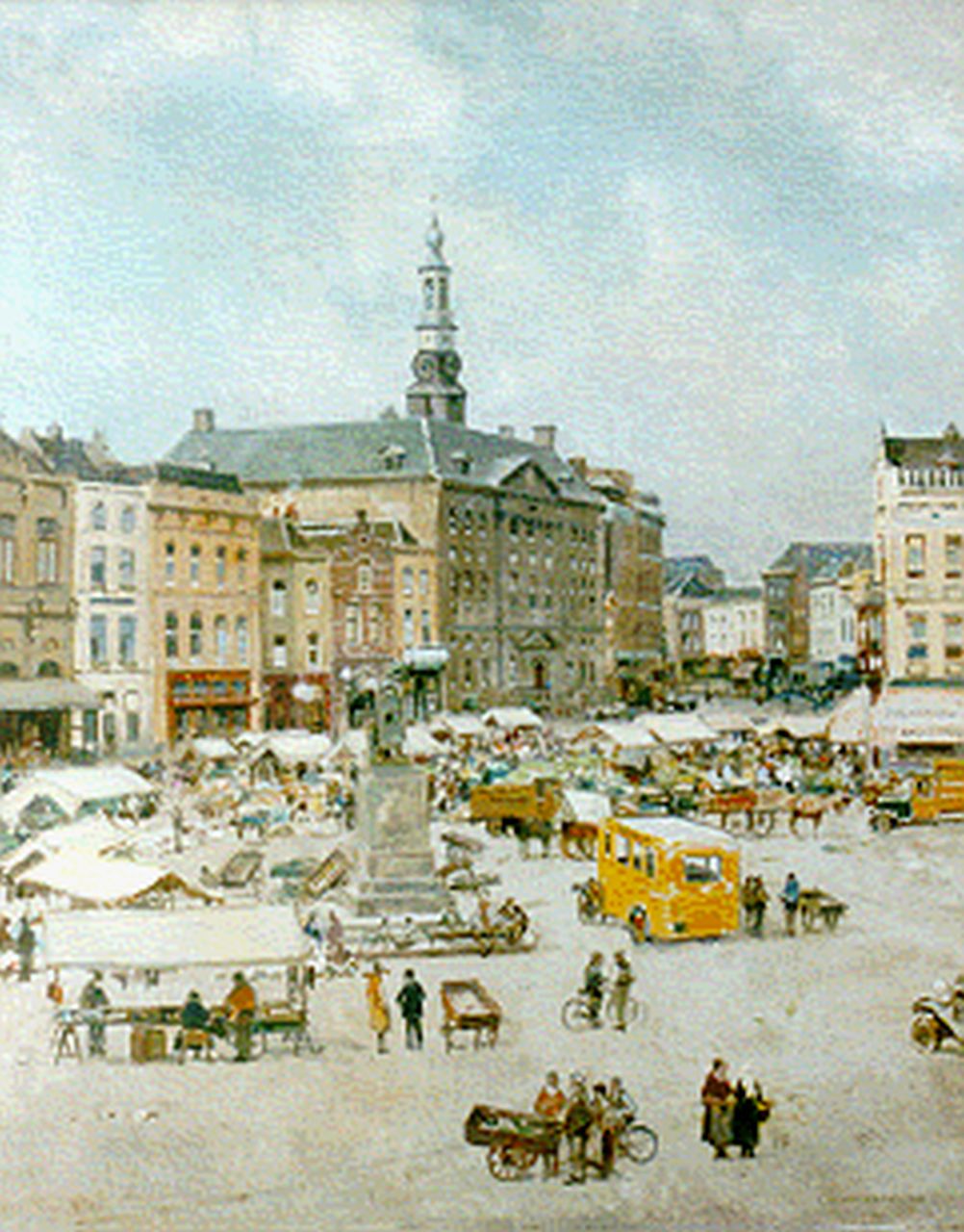 Vreedenburgh C.  | Cornelis Vreedenburgh, Market day, Den Bosch, oil on canvas 73.9 x 59.1 cm, signed l.r. and dated 1935