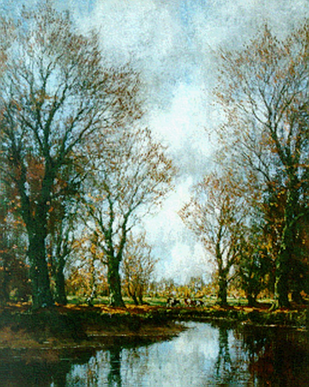Gorter A.M.  | 'Arnold' Marc Gorter, A pond in a wooded landscape, oil on canvas 50.4 x 40.5 cm, signed l.r.