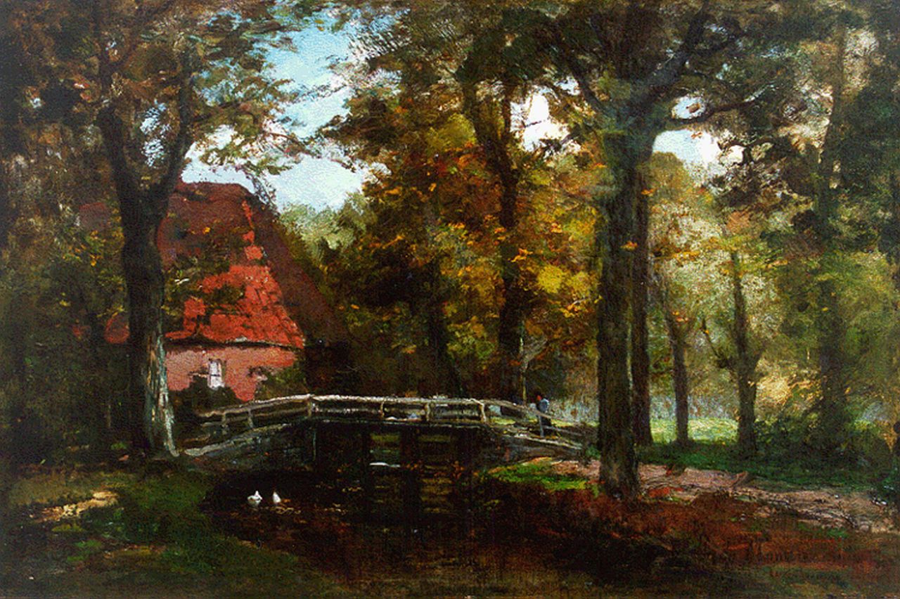 Mondriaan F.H.  | Frédéric Hendrik 'Frits' Mondriaan, Farmstead in a wooded landscape, oil on canvas 29.1 x 44.0 cm, signed l.r.