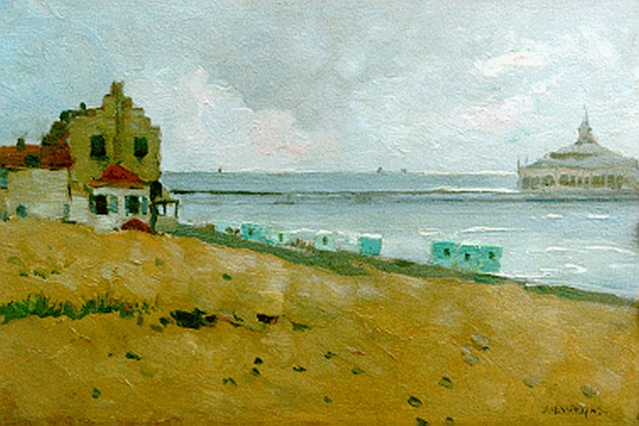 Weijns J.H.  | Jan Harm Weijns, View of the pier, 21.0 x 31.2 cm, signed l.r.