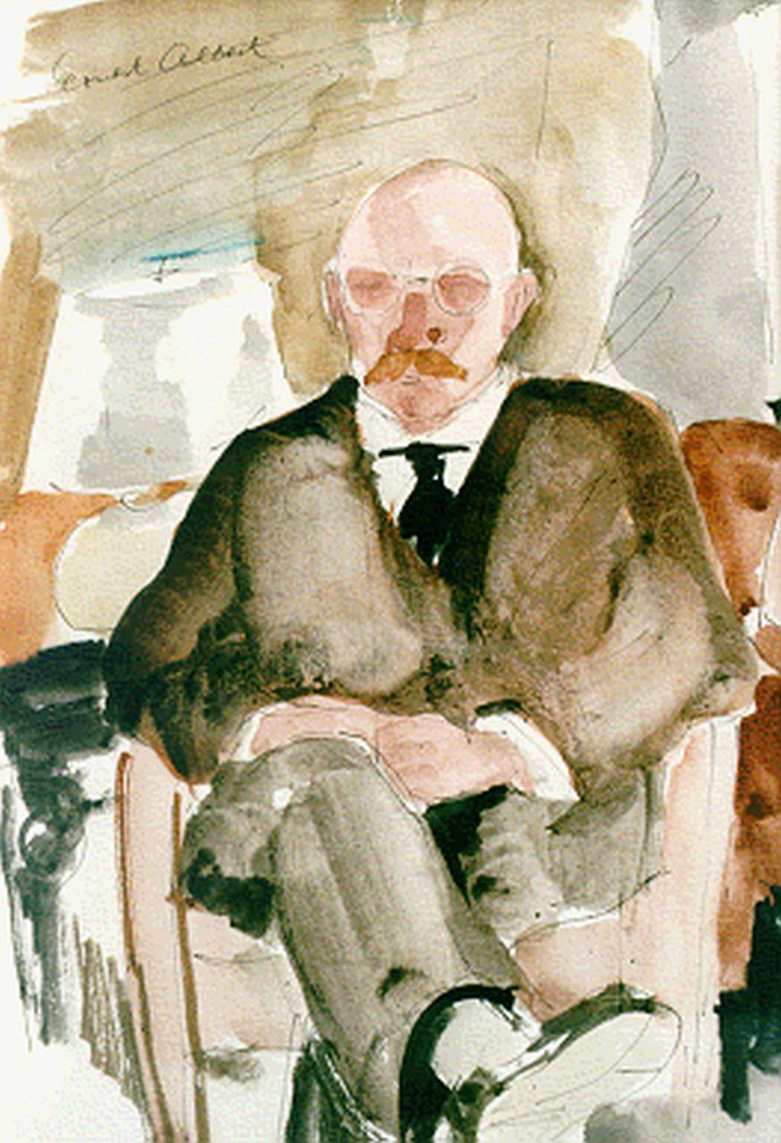 Albert E.  | Ernest Albert, A portrait of a gentleman, watercolour on paper 29.5 x 20.5 cm, signed u.r.