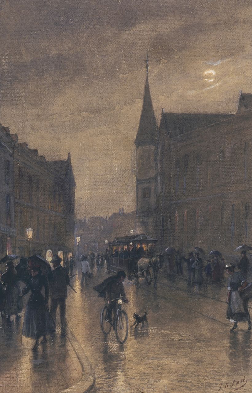 Last J.A.  | Johannes Anthony Last, Evening twilight, The Hague, watercolour on paper 45.0 x 30.0 cm, signed l.r.