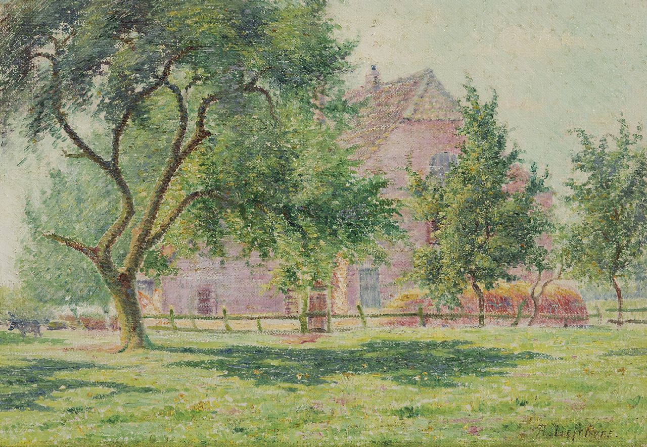 Albert Lefebvre | A sunlit farm, oil on canvas laid down on panel, 25.0 x 35.0 cm, signed l.r.