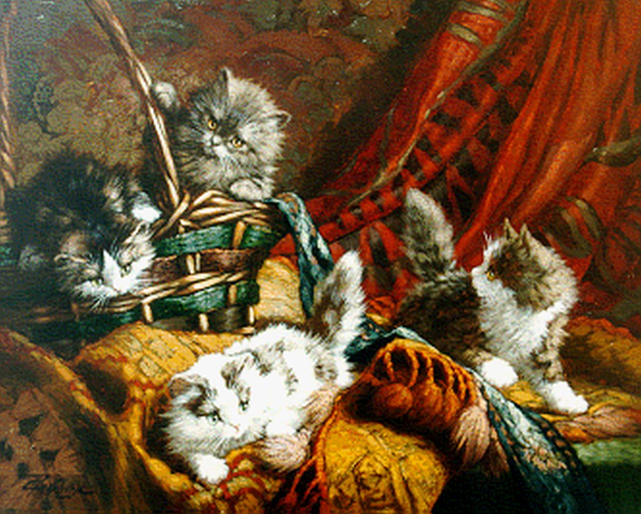 Raaphorst C.  | Cornelis Raaphorst, Furry friends, oil on canvas 40.0 x 50.0 cm, signed l.l.