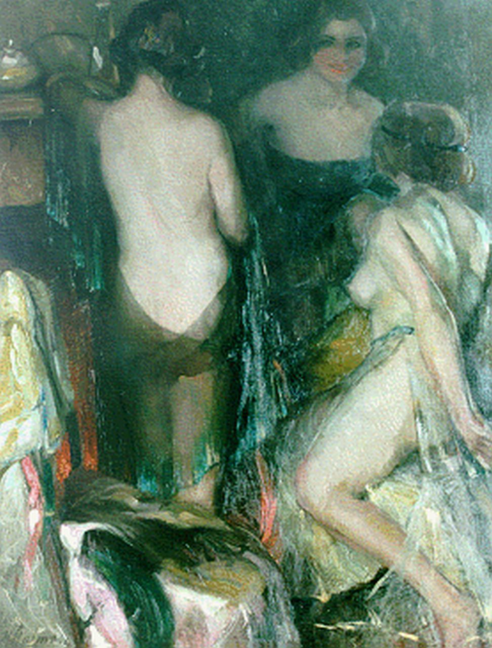 Malmesi M.G.P.  | Mariano Giuseppe Pietro Malmesi, The three Graces, oil on canvas 123.9 x 95.3 cm, signed l.l. and dated 1926