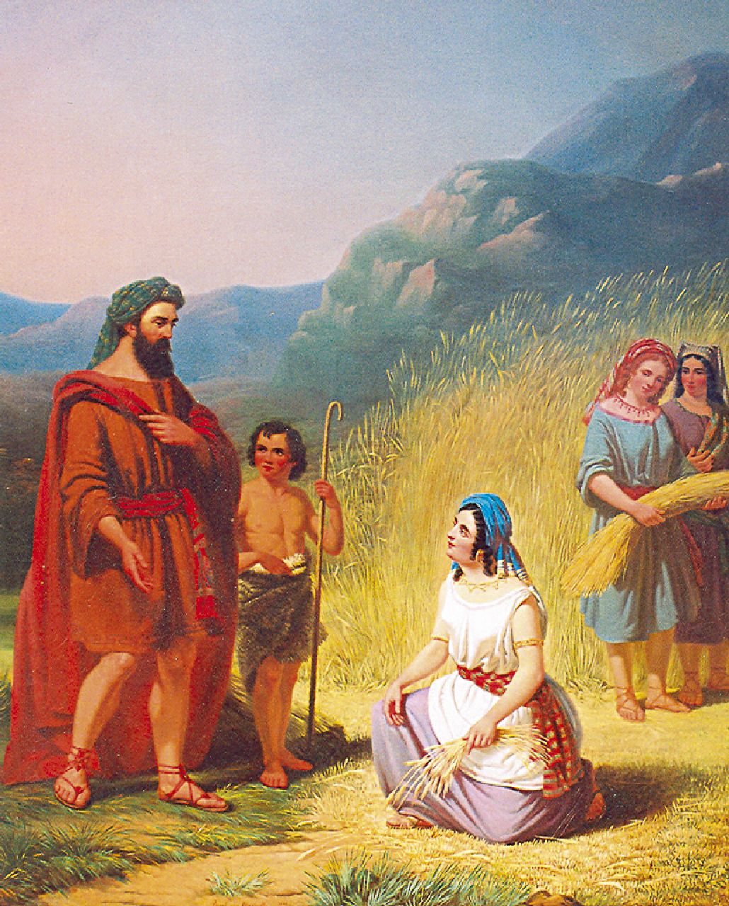 Jan Braet von Uberfeldt | Ruth and Boaz, oil on canvas, 140.0 x 115.0 cm, signed l.r. and dated 1862
