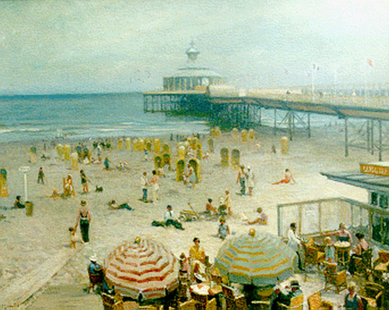 Schotel A.P.  | Anthonie Pieter Schotel, Figures on the beach, Scheveningen, oil on canvas 80.2 x 101.0 cm, signed l.l.