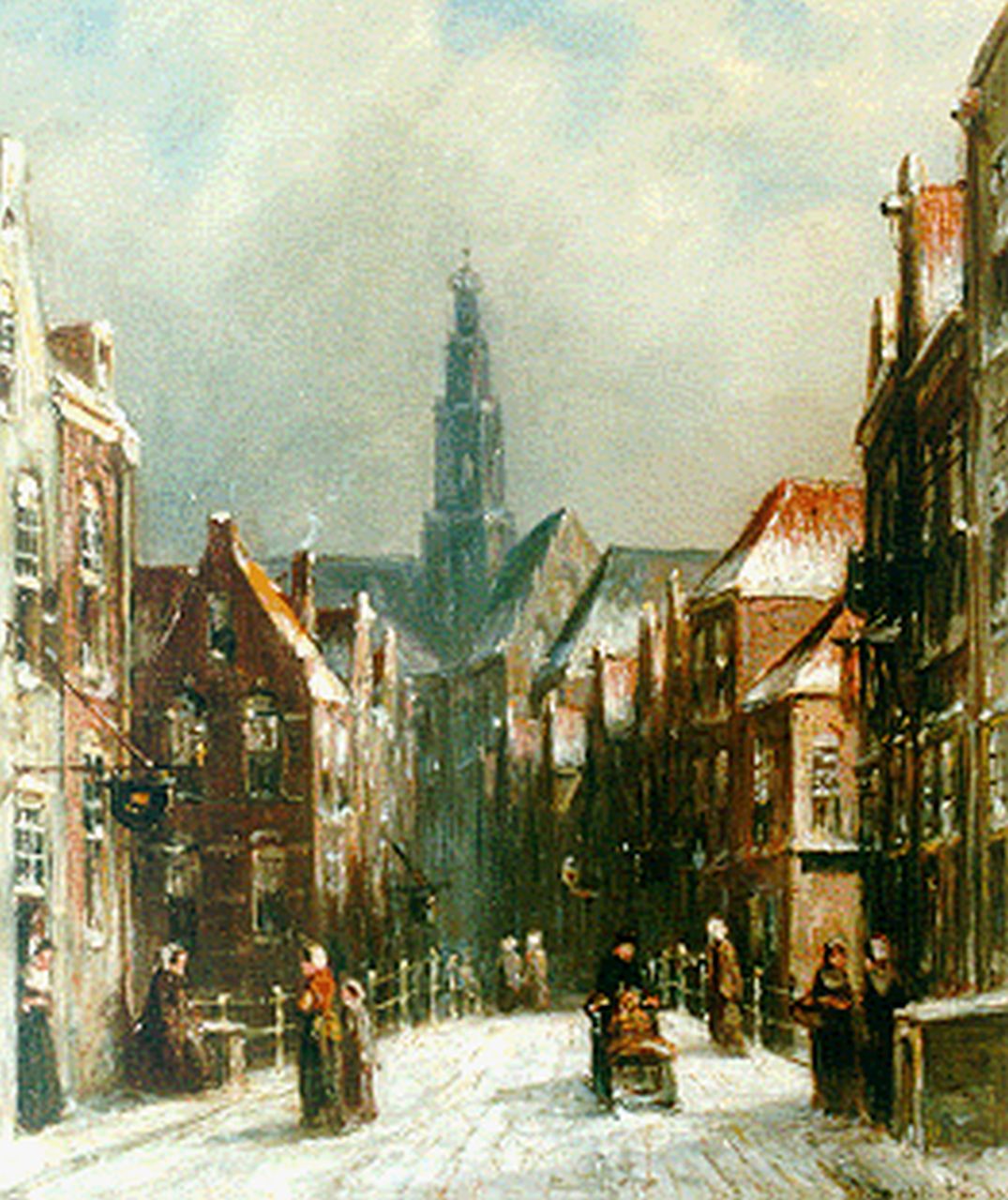 Vertin P.G.  | Petrus Gerardus Vertin, A view of Haarlem with the St. Bavo in the distance, oil on panel 21.2 x 17.7 cm, signed l.r. and dated 1892