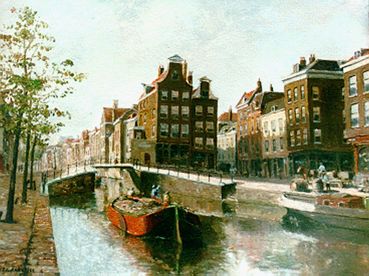 Paradies H.C.A.  | Herman Cornelis Adolf Paradies, The Haagse Veer, Rotterdam, oil on panel 23.9 x 32.2 cm, signed l.l.